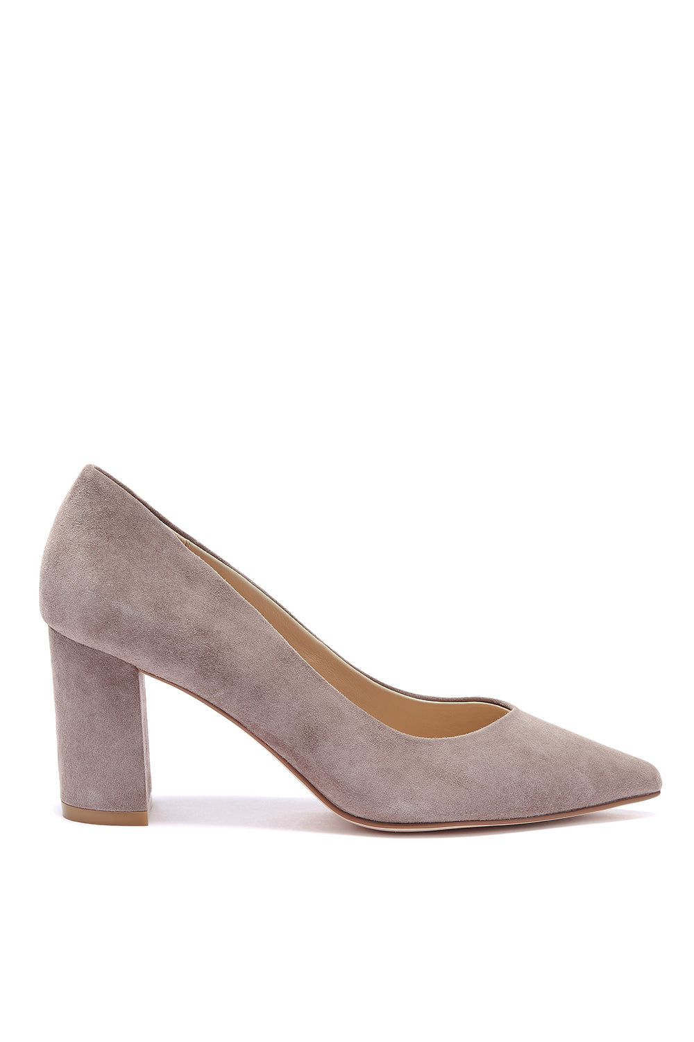 Celine Taupe Suede Block Heel Court Shoes