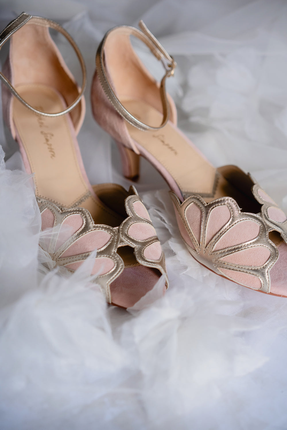Isadora Blush Pink Suede Art Deco Style Shoes – Rachel Simpson