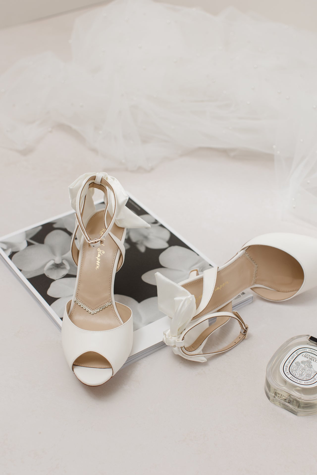 Sophia Ivory Leather Heels with Oversized Satin Bows – Rachel Simpson