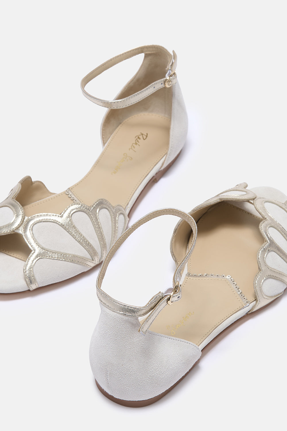 Willow Ivory Suede Art Deco Style Flat Shoes – Rachel Simpson