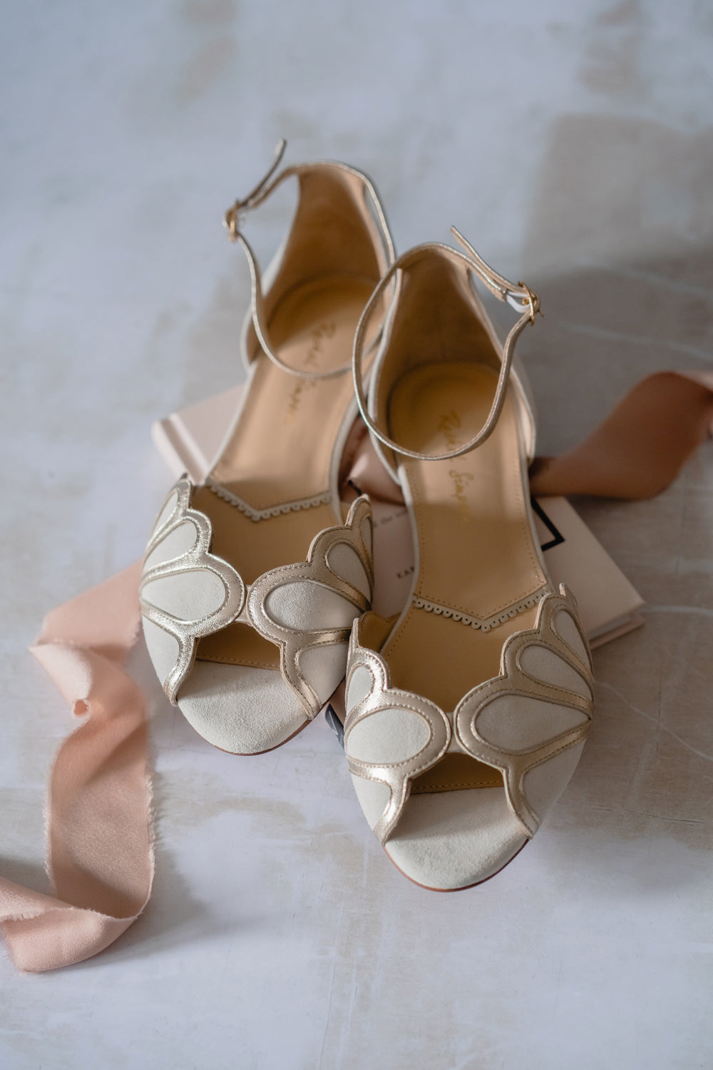 Willow Ivory Suede Art Deco Style Flat Shoes – Rachel Simpson